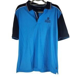 Calvin Klein Golf Polo Blue Black St Andrews Links - Mens XL